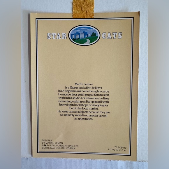 3 Vintage 1980 Martin Leman anthropomorphic cat unframed lithographs.8”x10” - Picture 10 of 16